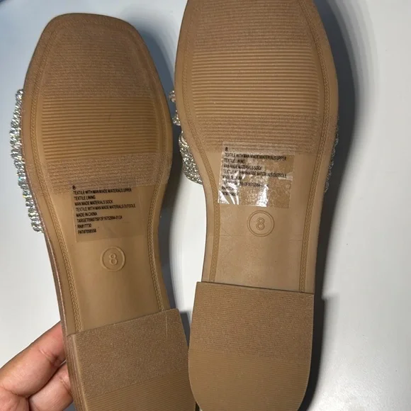 New! Universal Thread Felicia Rhinestone Slide Sandals - Picture 5 of 5